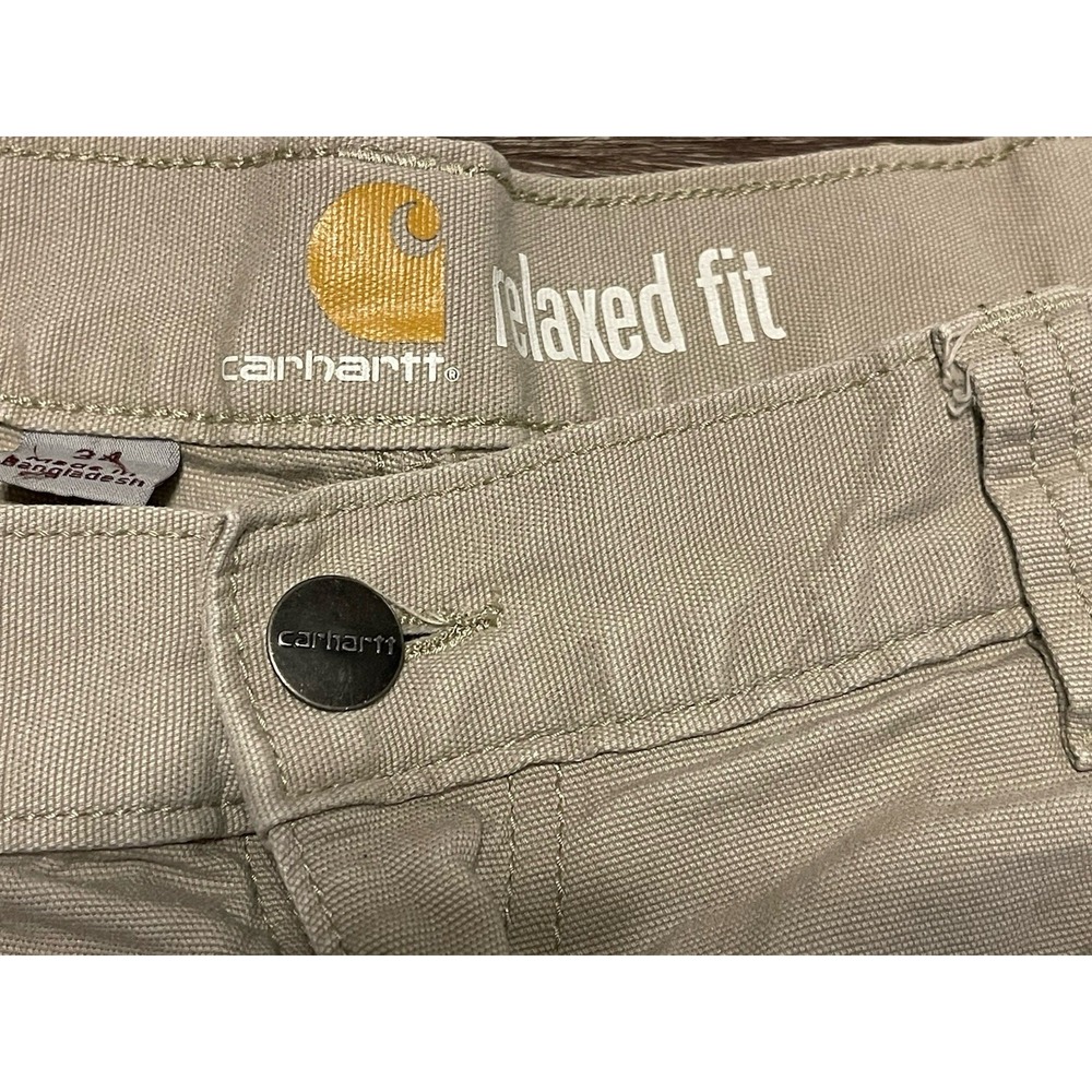 Carhartt Men's Khaki Cargo Canvas Shorts Size 34 - Picture 3 of 6